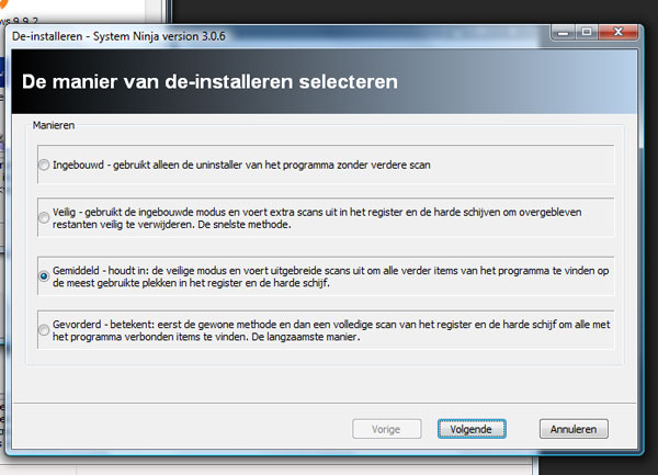 De verschillende mogelijkheden om software compleet van je computer te verwijderen.