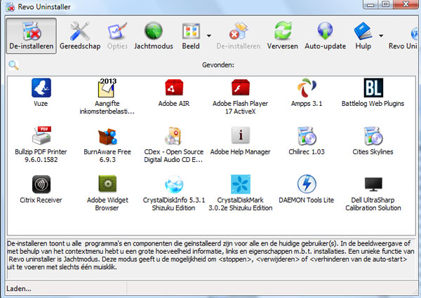 Het startscherm van Revo Uninstaller - lees nu onze handleiding.