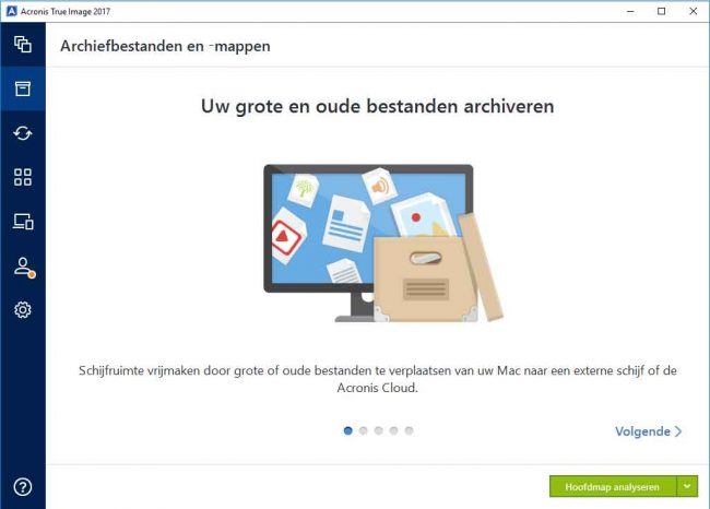 Ruimte vrijmaken op een volle harddisk door grote bestanden te backuppen