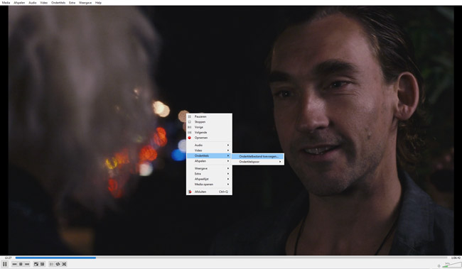 Een SRT bestand openen met de VLC mediaspeler.