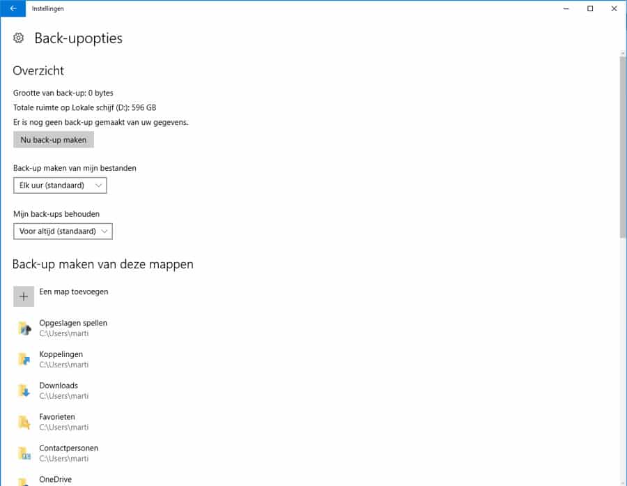 Windows 10 back-up maken.