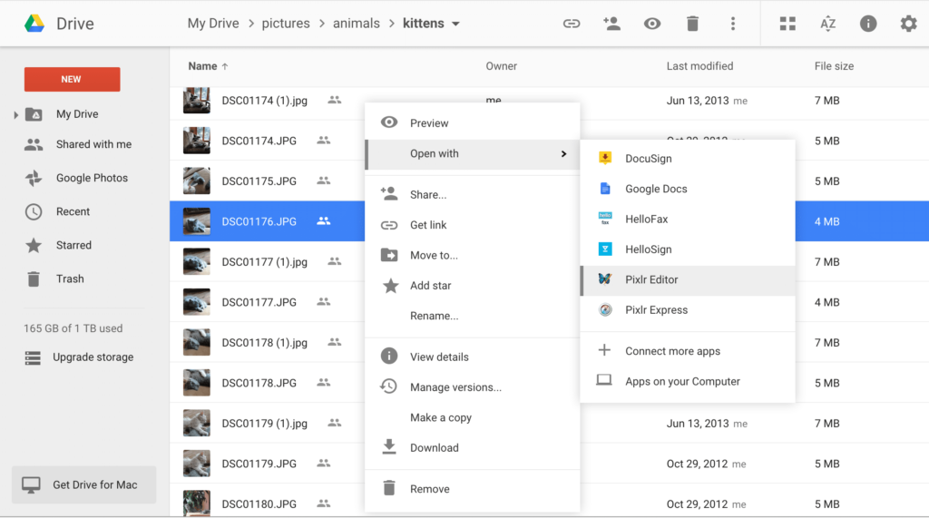 De Google Drive kan ook foto's openen of muziek afspelen.