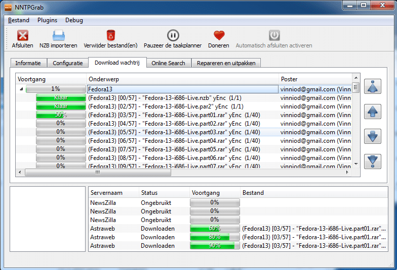 NNTPGrab heeft een Nederlandstalige interface.