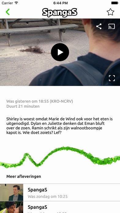 Je kunt met de NPO Zapp applicatie bijvoorbeeld Spangas online kijken