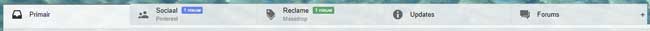 De standaard Gmail tabbladen.