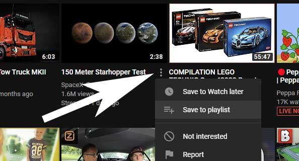 Overzichtspagina Youtube