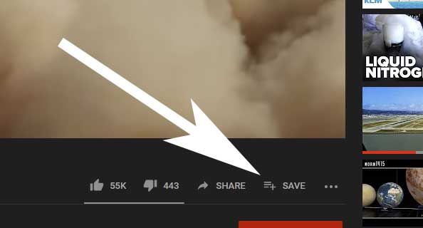 Youtube schermafbeelding (video toevoegen aan afspeellijst).
