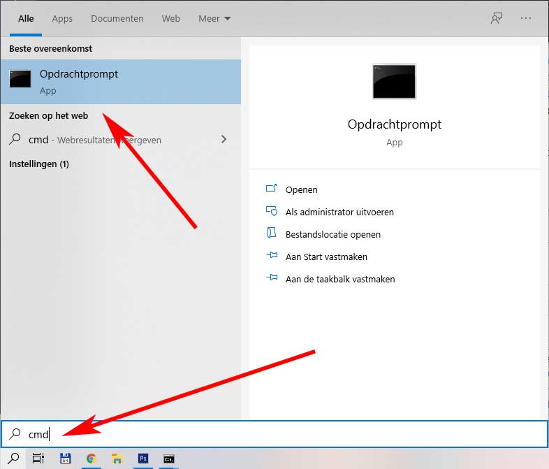 schermafbeelding windows 10 handleiding ip adres vernieuwen.
