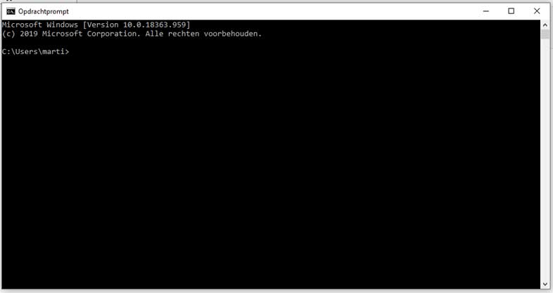 Schermafbeelding handleiding: Windows 10 commandprompt.